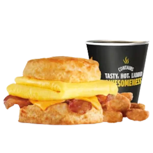 Wendy's Breakfast menu 16 Bacon, Egg & Cheese Biscuit Combo
