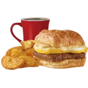 Wendy's Breakfast menu 21 Sausage, Egg & Swiss Croissant Combo
